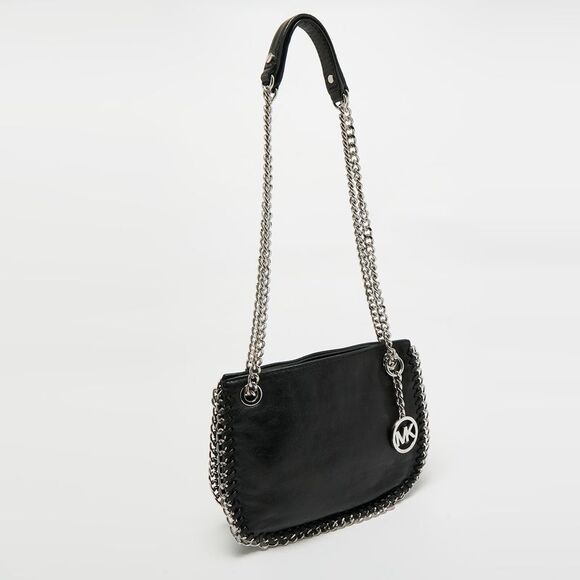 Michael Kors Black Leather Chelsea Chain Shoulder Bag